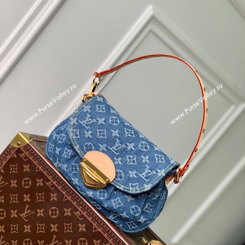 Louis Vuitton Sunset Shoulder Bag in Navy Blue Monogram Denim M46829 2024 New LV Remix (KI-240218045)