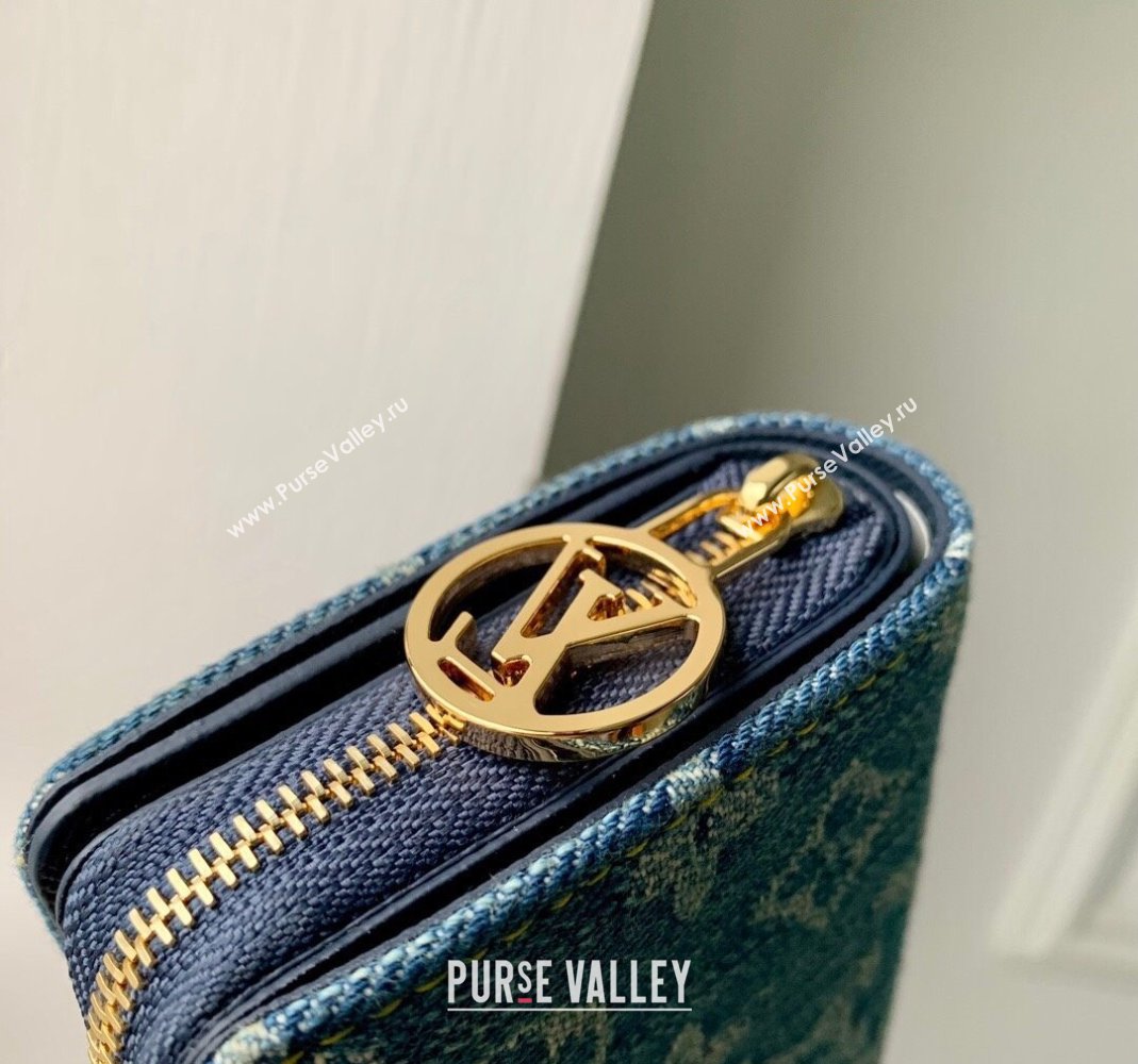 Louis Vuitton Lou Wallet in Blue Monogram Denim M83160 2024 New LV Remix (KI-240218047)