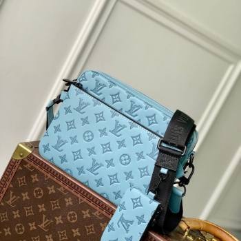 Louis Vuitton Trio Messenger bag in Sky Blue Monogram Shadow Leather M14781 2025 (KI-250523085)