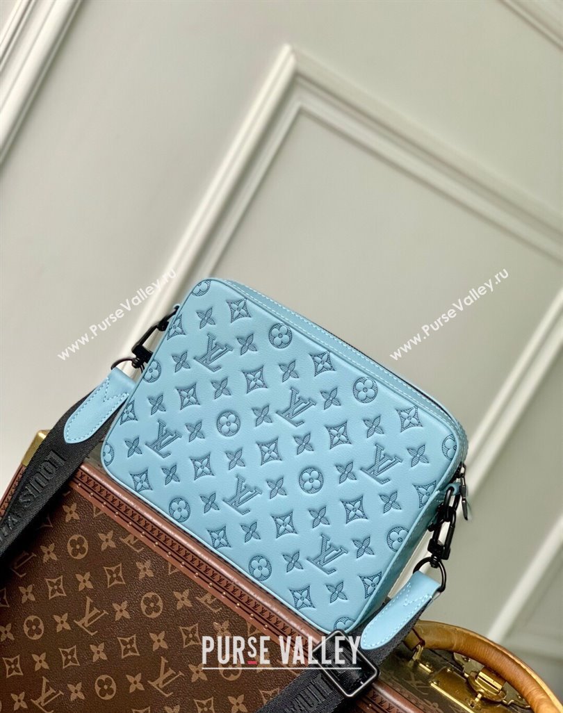 Louis Vuitton Trio Messenger bag in Sky Blue Monogram Shadow Leather M14781 2025 (KI-250523085)