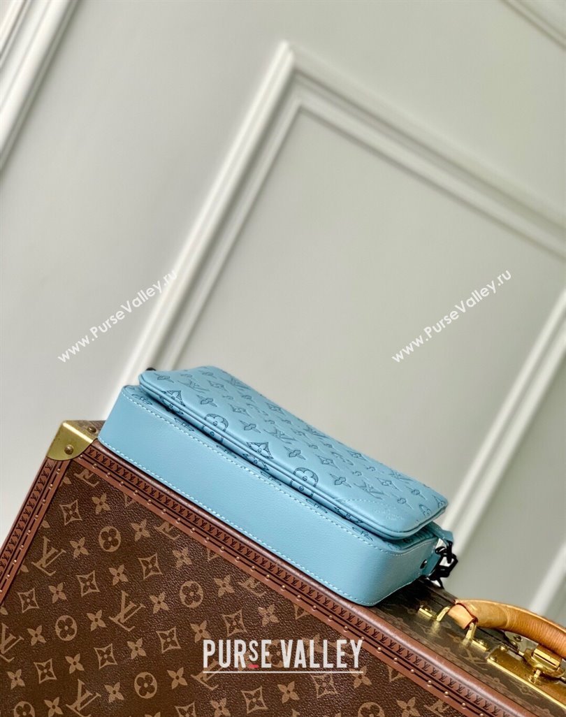 Louis Vuitton Trio Messenger bag in Sky Blue Monogram Shadow Leather M14781 2025 (KI-250523085)