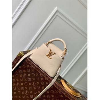 Louis Vuitton Capucines Mini Bag in Taurillon Leather M23944 Quartz White 2024 (KI-241210112)