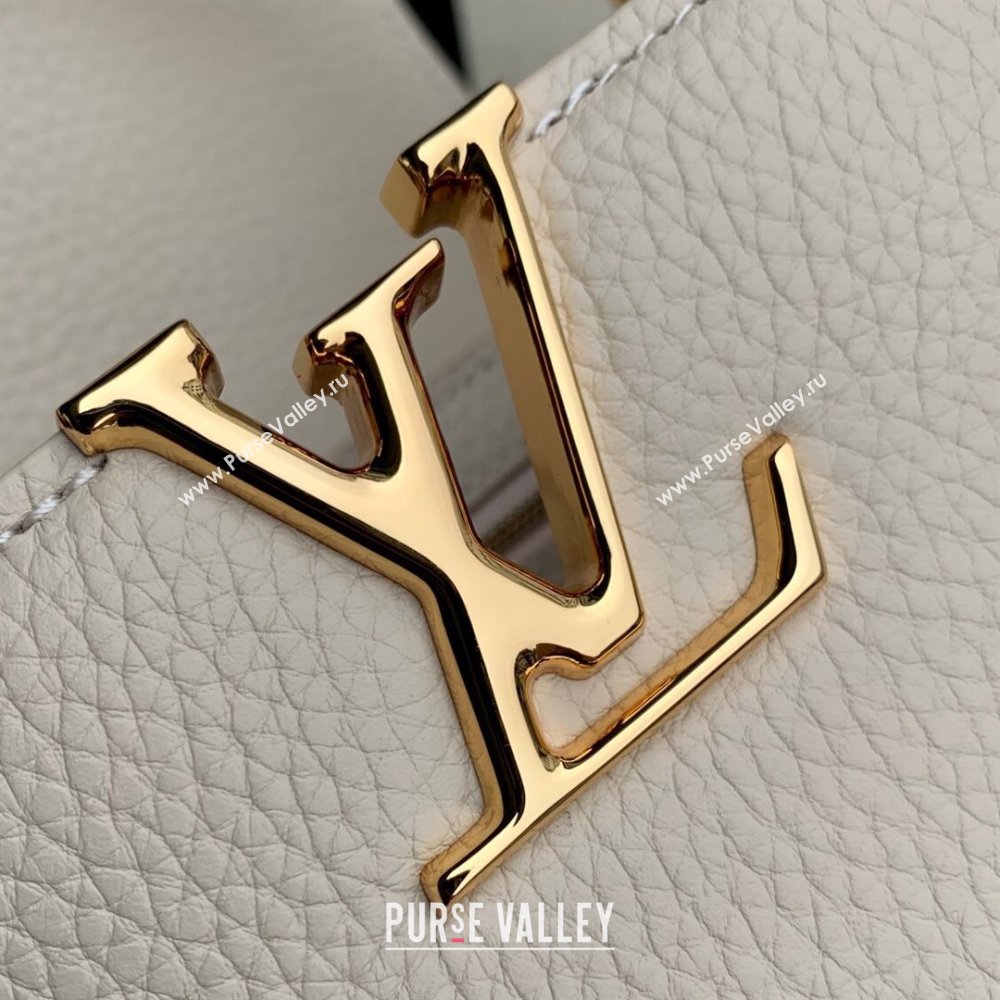 Louis Vuitton Capucines Mini Bag in Taurillon Leather M23944 Quartz White 2024 (KI-241210112)