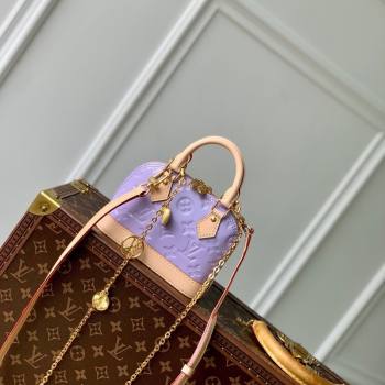 Louis Vuitton Nano Alma Bag in Glossy Lilac Purple Monogram Vernis Leather M82974 2024 (KI-240521001)