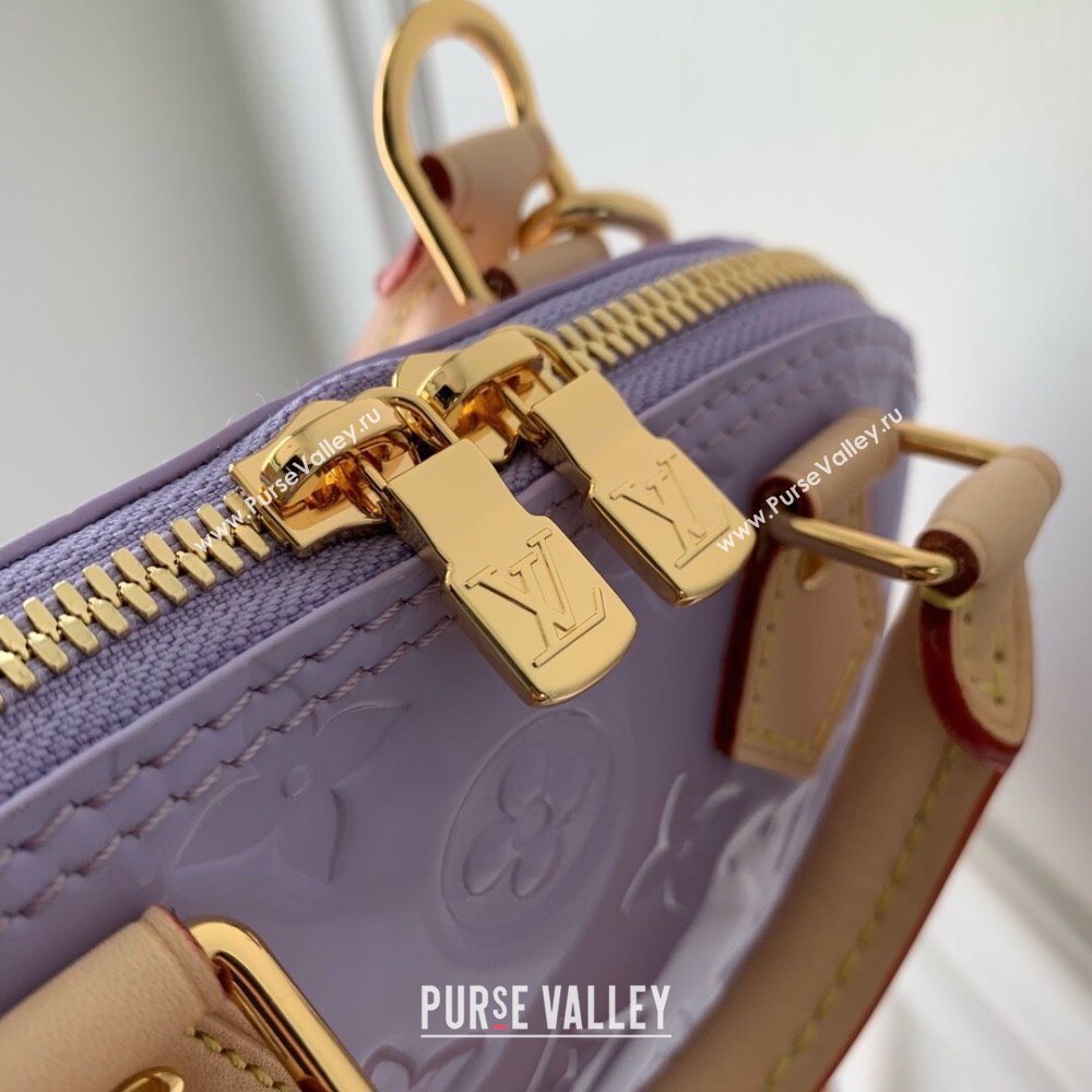 Louis Vuitton Nano Alma Bag in Glossy Lilac Purple Monogram Vernis Leather M82974 2024 (KI-240521001)