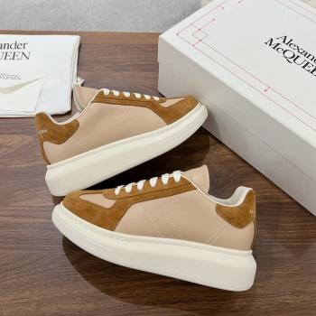 Alexander McQueen Oversized Retro Sneakers in Calfskin and Suede Beige/Brown 2024 1225 (SS-241225069)