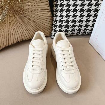 Alexander McQueen Oversized Retro Sneakers in Calfskin Leather White 2024 1225 (SS-241225061)