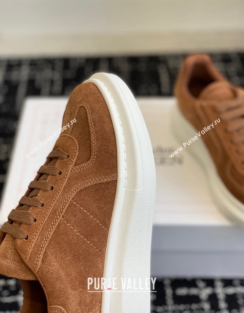 Alexander McQueen Oversized Retro Sneakers in Suede Brown 2024 1114 (KL-241114002)