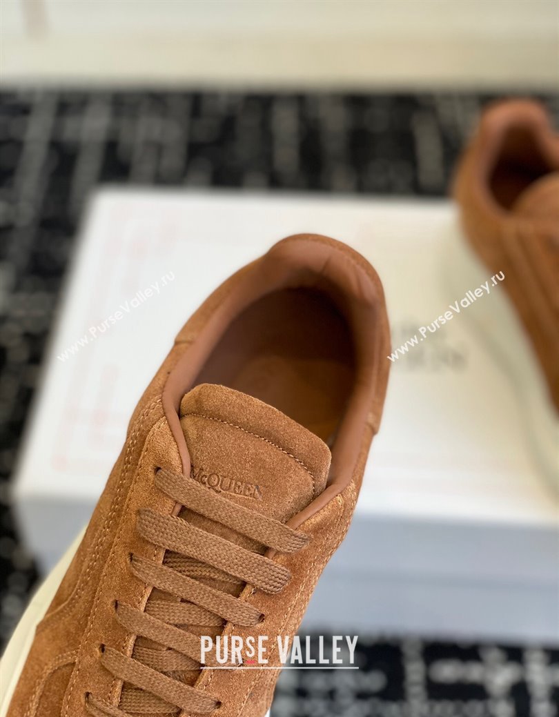 Alexander McQueen Oversized Retro Sneakers in Suede Brown 2024 1114 (KL-241114002)