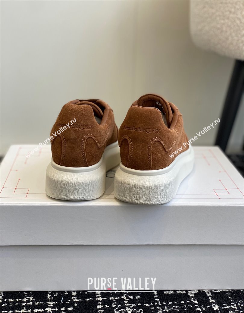 Alexander McQueen Oversized Retro Sneakers in Suede Brown 2024 1114 (KL-241114002)