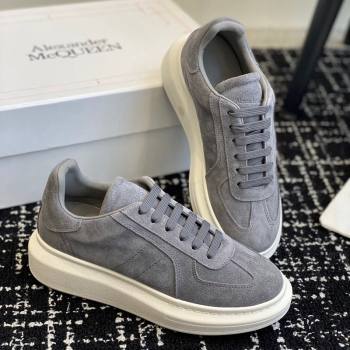 Alexander McQueen Oversized Retro Sneakers in Suede Dark Grey 2024 1114 (KL-241114003)