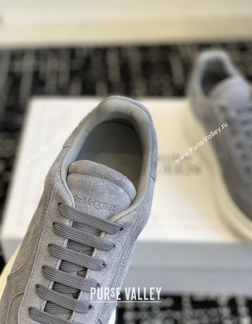 Alexander McQueen Oversized Retro Sneakers in Suede Dark Grey 2024 1114 (KL-241114003)