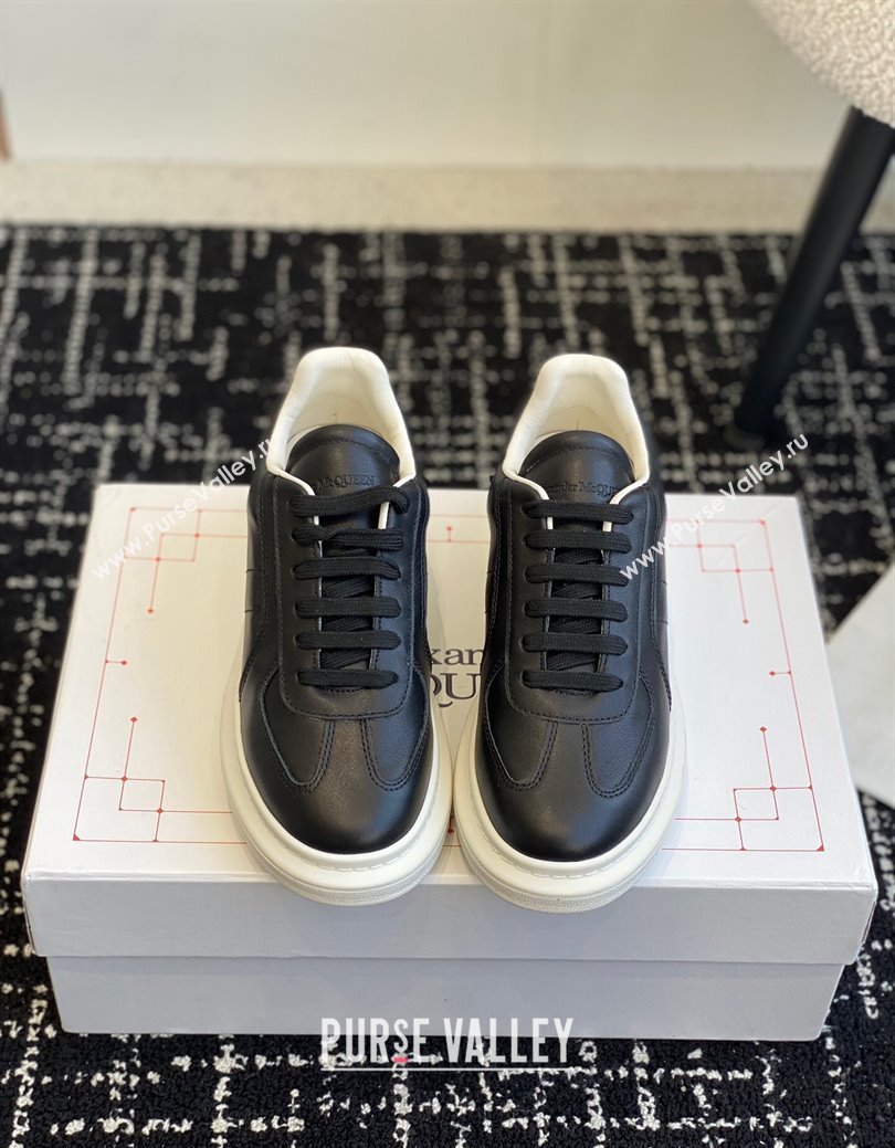 Alexander McQueen Oversized Retro Sneakers in Matte Silky Calfskin Black2 2024 1114 (KL-241114004)