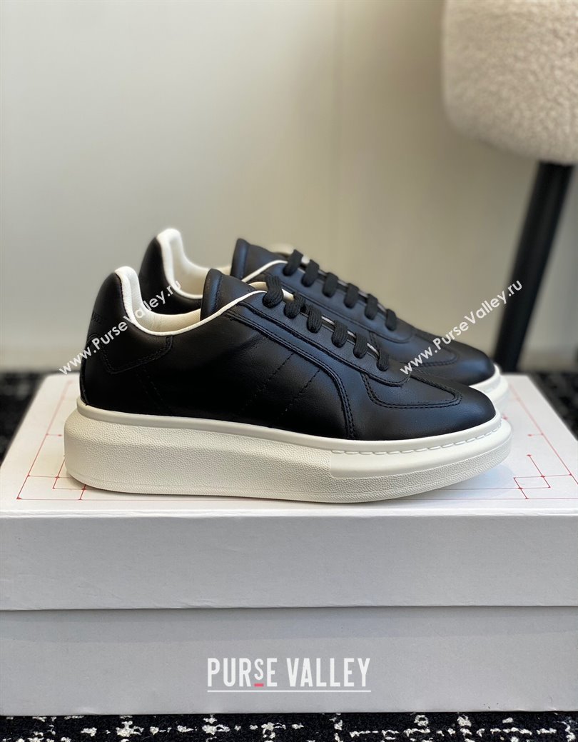 Alexander McQueen Oversized Retro Sneakers in Matte Silky Calfskin Black2 2024 1114 (KL-241114004)