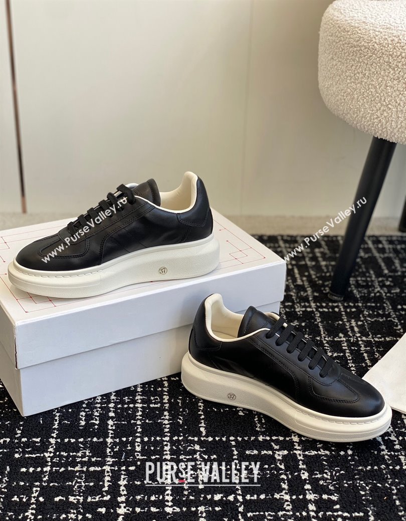 Alexander McQueen Oversized Retro Sneakers in Matte Silky Calfskin Black2 2024 1114 (KL-241114004)