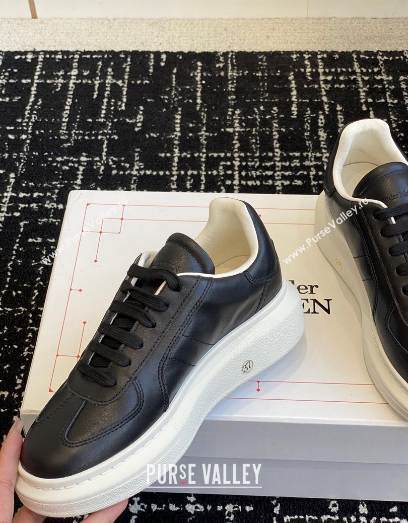 Alexander McQueen Oversized Retro Sneakers in Matte Silky Calfskin Black2 2024 1114 (KL-241114004)