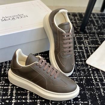 Alexander McQueen Oversized Retro Sneakers in Matte Silky Calfskin Dark Grey 2024 1114 (KL-241114005)