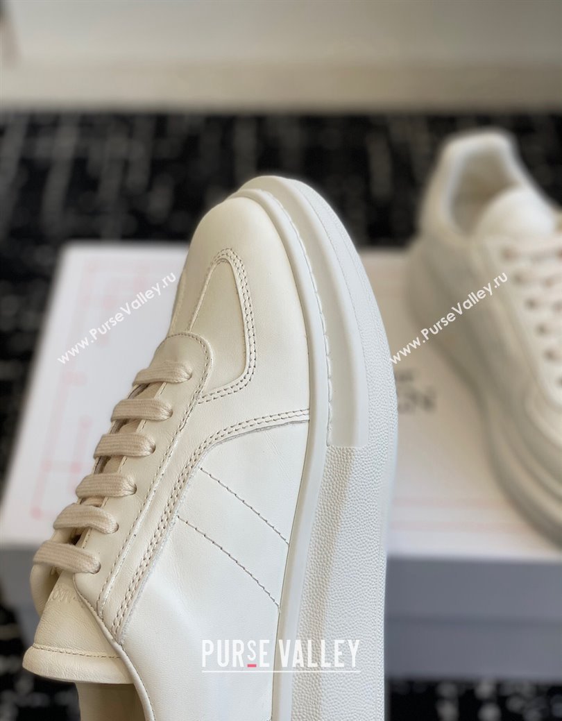 Alexander McQueen Oversized Retro Sneakers in Matte Silky Calfskin All White 2024 1114 (KL-241114007)