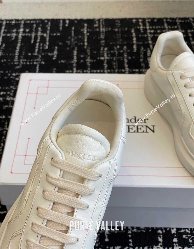 Alexander McQueen Oversized Retro Sneakers in Matte Silky Calfskin All White 2024 1114 (KL-241114007)