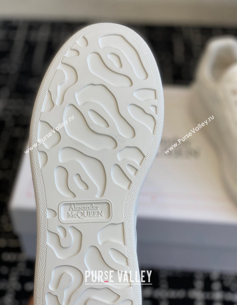 Alexander McQueen Oversized Retro Sneakers in Matte Silky Calfskin All White 2024 1114 (KL-241114007)