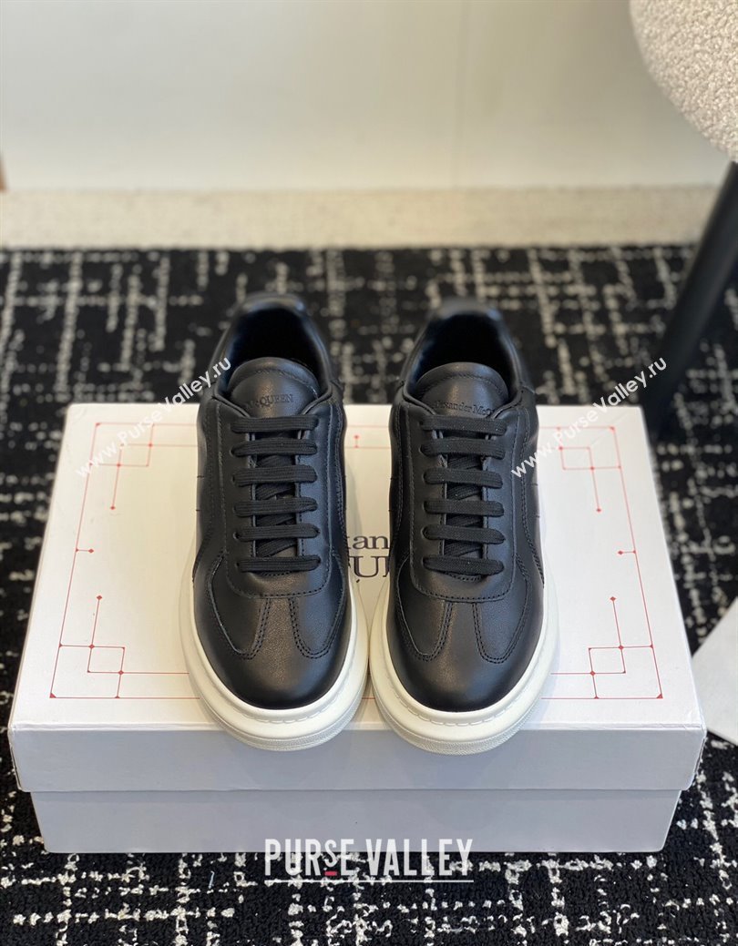 Alexander McQueen Oversized Retro Sneakers in Matte Silky Calfskin Black Upper 2024 1114 (KL-241114008)