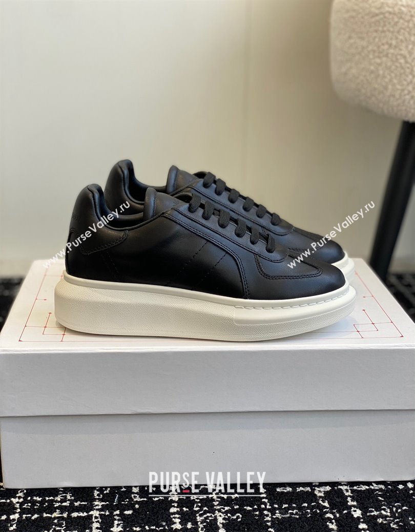 Alexander McQueen Oversized Retro Sneakers in Matte Silky Calfskin Black Upper 2024 1114 (KL-241114008)