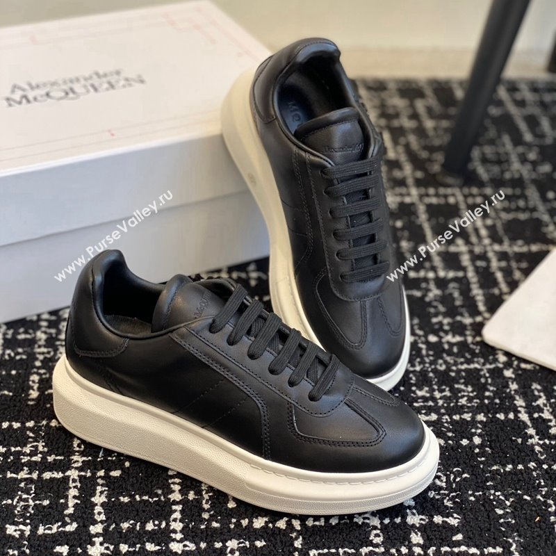 Alexander McQueen Oversized Retro Sneakers in Matte Silky Calfskin Black Upper 2024 1114 (KL-241114008)