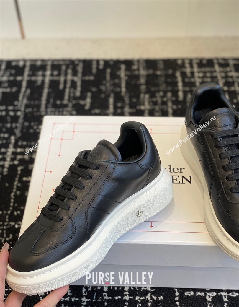 Alexander McQueen Oversized Retro Sneakers in Matte Silky Calfskin Black Upper 2024 1114 (KL-241114008)