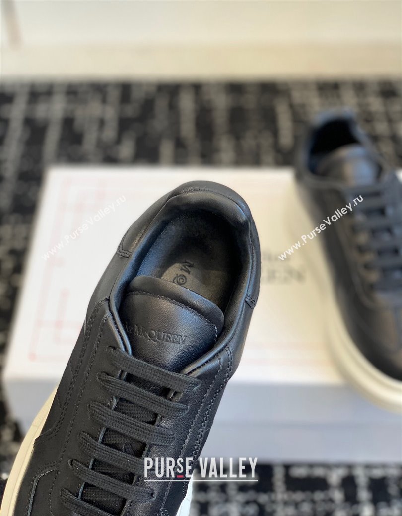 Alexander McQueen Oversized Retro Sneakers in Matte Silky Calfskin Black Upper 2024 1114 (KL-241114008)