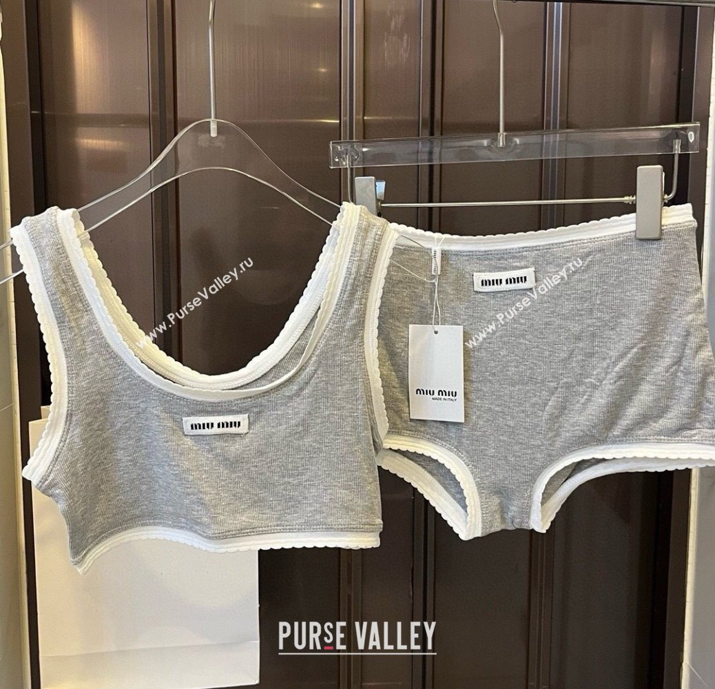 Miu Miu Knit Two-Pieces Swimwear Grey 2025 0313 (WM-250313106)