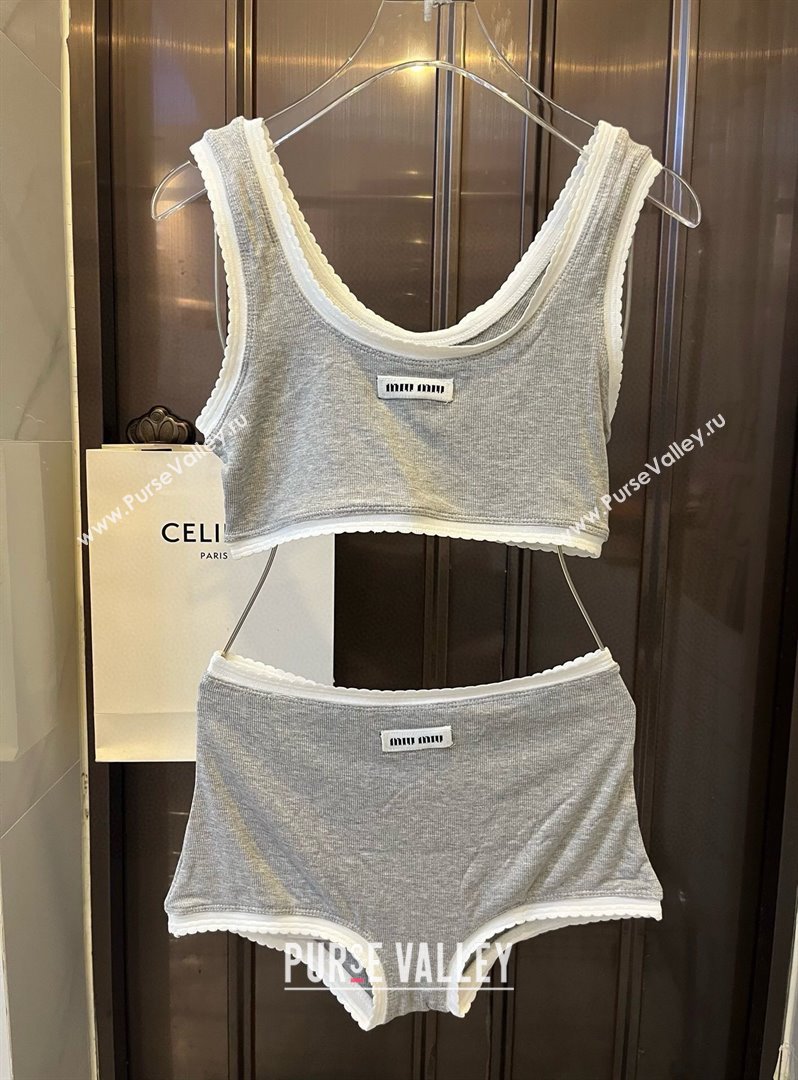 Miu Miu Knit Two-Pieces Swimwear Grey 2025 0313 (WM-250313106)