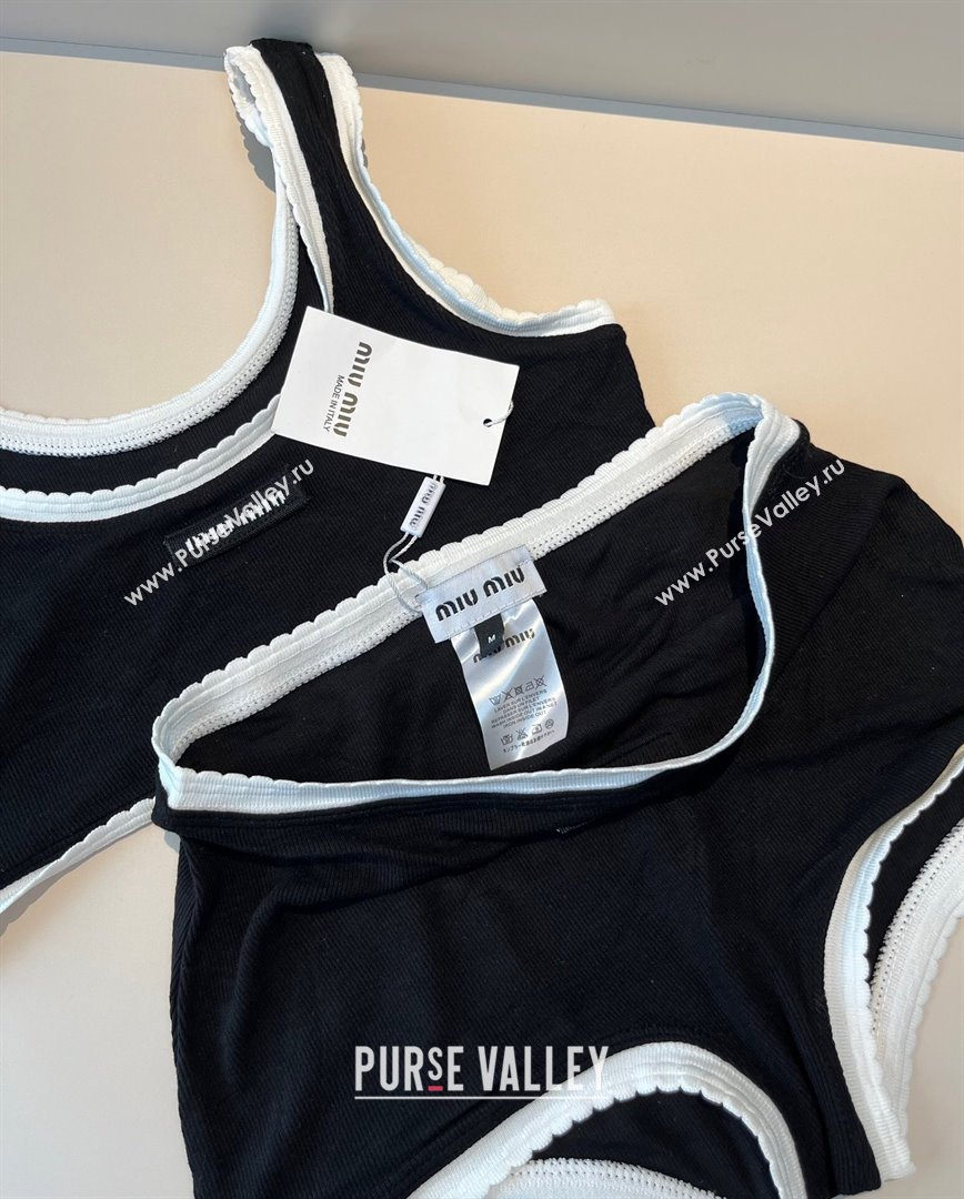 Miu Miu Knit Two-Pieces Swimwear Black 2025 0313 (WM-250313107)