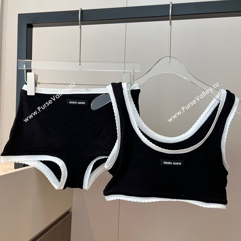 Miu Miu Knit Two-Pieces Swimwear Black 2025 0313 (WM-250313107)