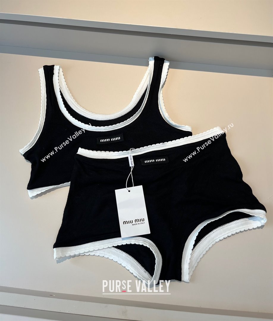 Miu Miu Knit Two-Pieces Swimwear Black 2025 0313 (WM-250313107)