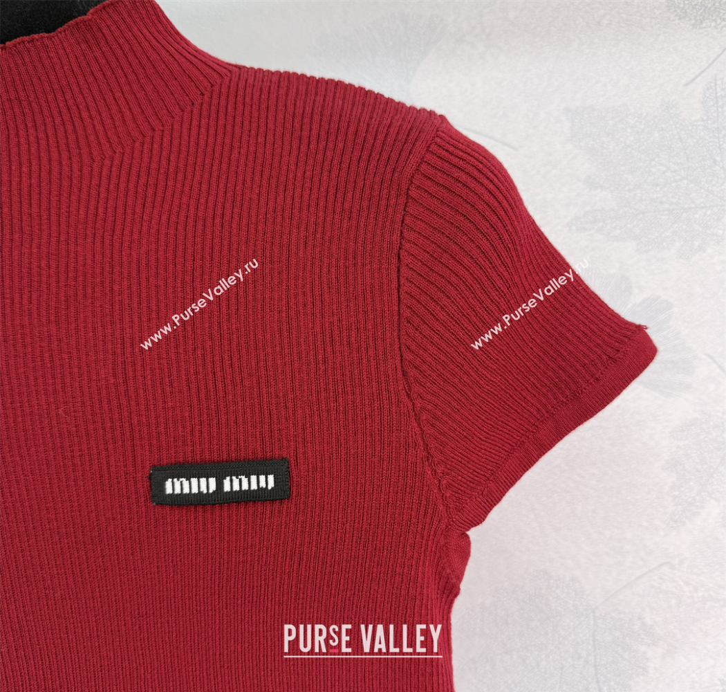 Miu Miu Wool Top Red 2025 MIU090302 (QI-250903003)