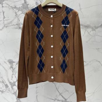 Miu Miu Wool Cardigan Brown 2025 0814 (QI-250903019)