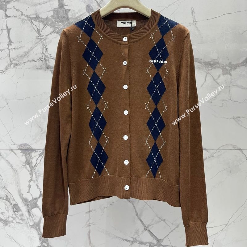Miu Miu Wool Cardigan Brown 2025 0814 (QI-250903019)