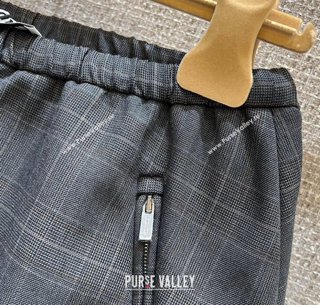 Miu Miu Mohair and Wool Mini Skirt Grey 2025 MIU0903026 (QI-250903032)