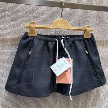 Miu Miu Mohair and Wool Mini Skirt Grey 2025 MIU0903026 (QI-250903032)