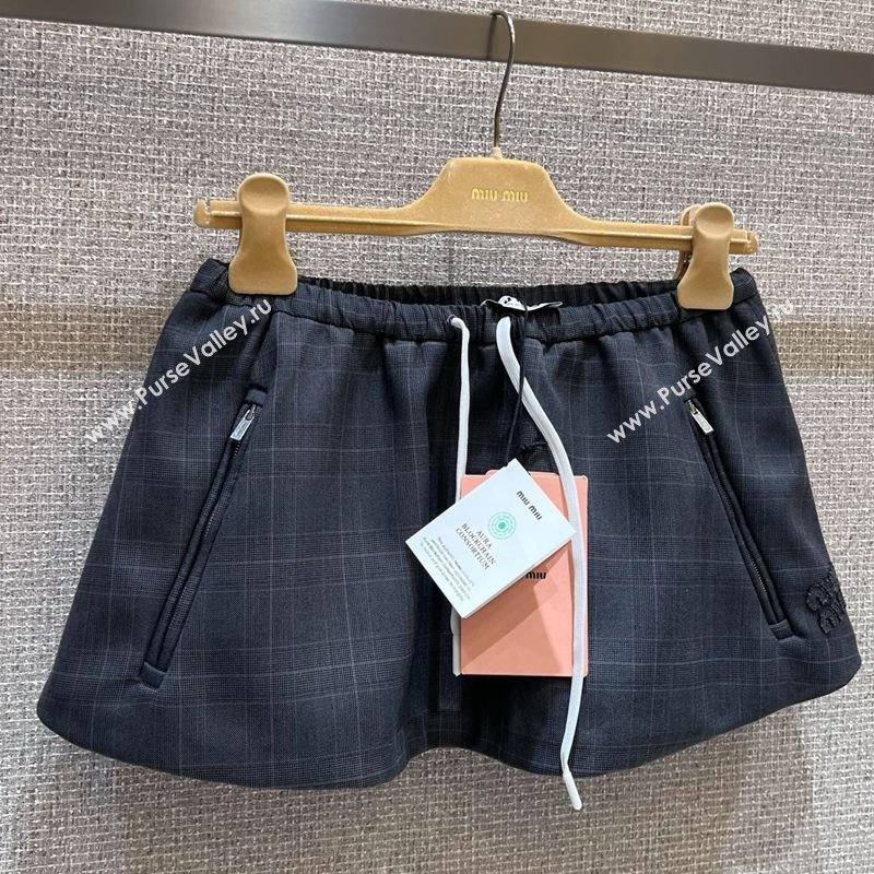 Miu Miu Mohair and Wool Mini Skirt Grey 2025 MIU0903026 (QI-250903032)