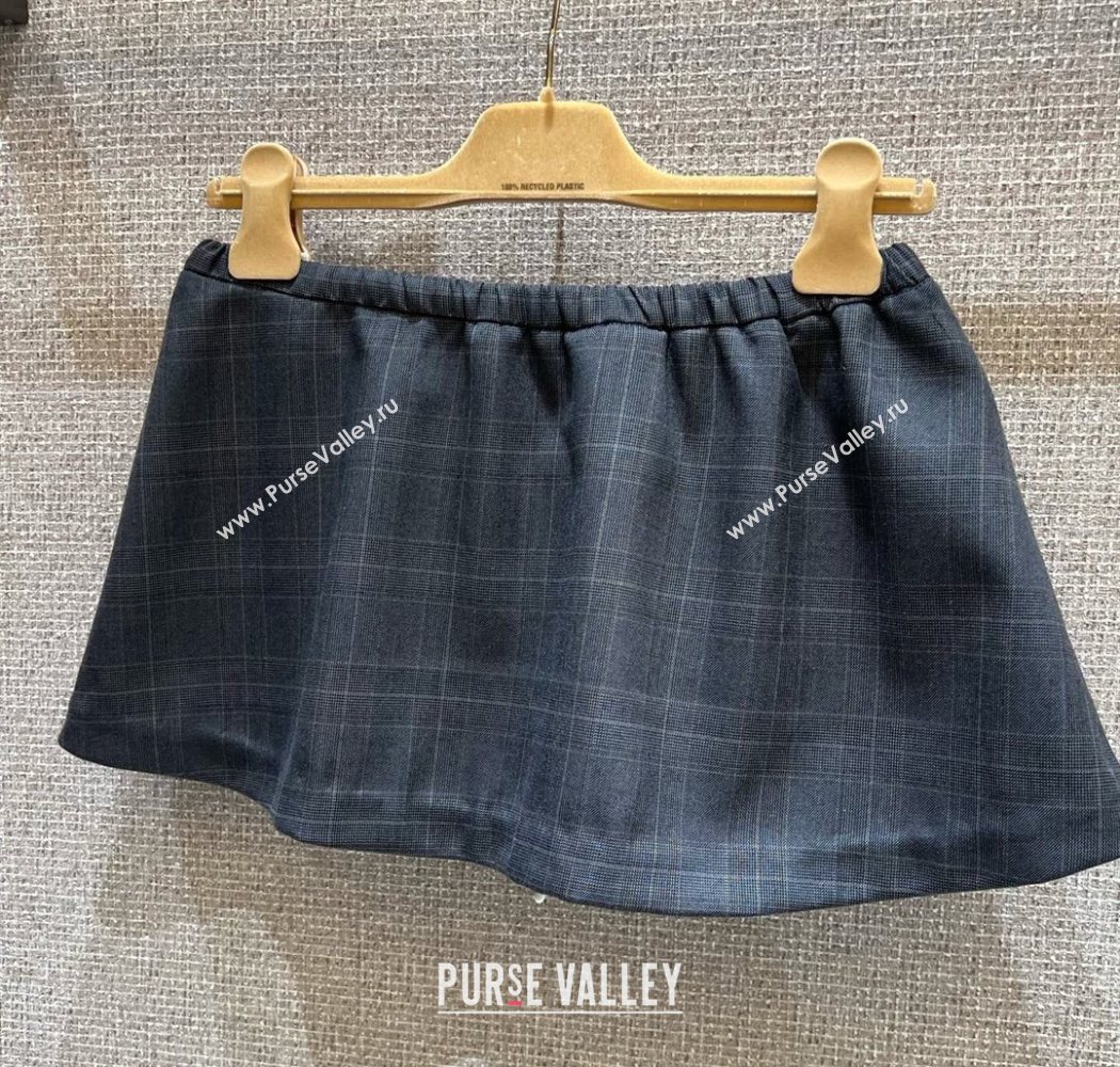 Miu Miu Mohair and Wool Mini Skirt Grey 2025 MIU0903026 (QI-250903032)