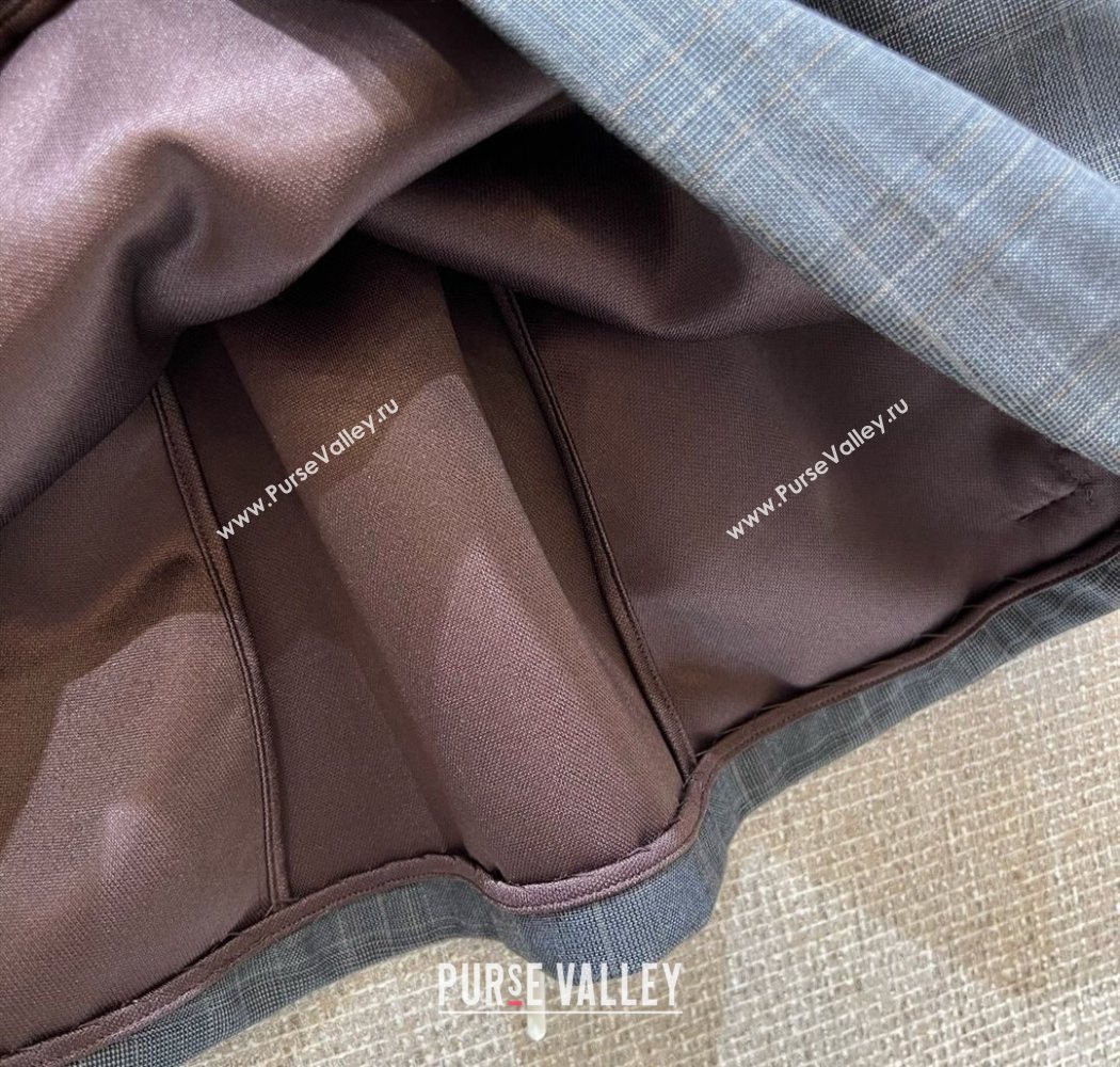 Miu Miu Mohair and Wool Mini Skirt Grey 2025 MIU0903026 (QI-250903032)