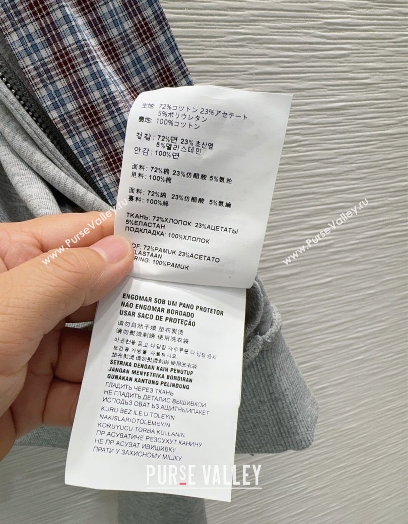 Miu Miu Jacket and Mini Skirt Set with Plaid Trim Grey 2025 MIU0903023 (QI-250903027)