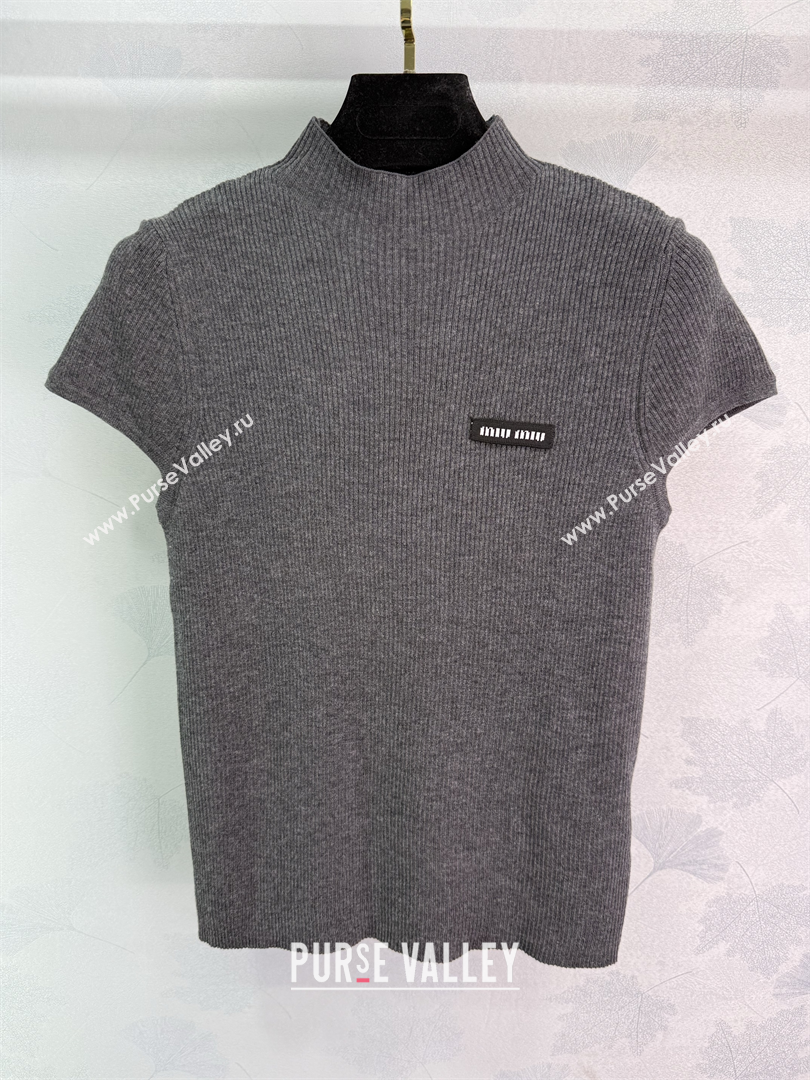 Miu Miu Wool Top Grey 2025 MIU090302 (QI-250903005)