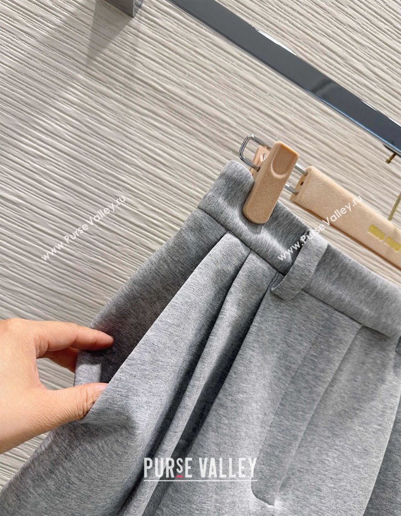 Miu Miu Jacket and Mini Skirt Set with Plaid Trim Grey 2025 MIU0903023 (QI-250903027)