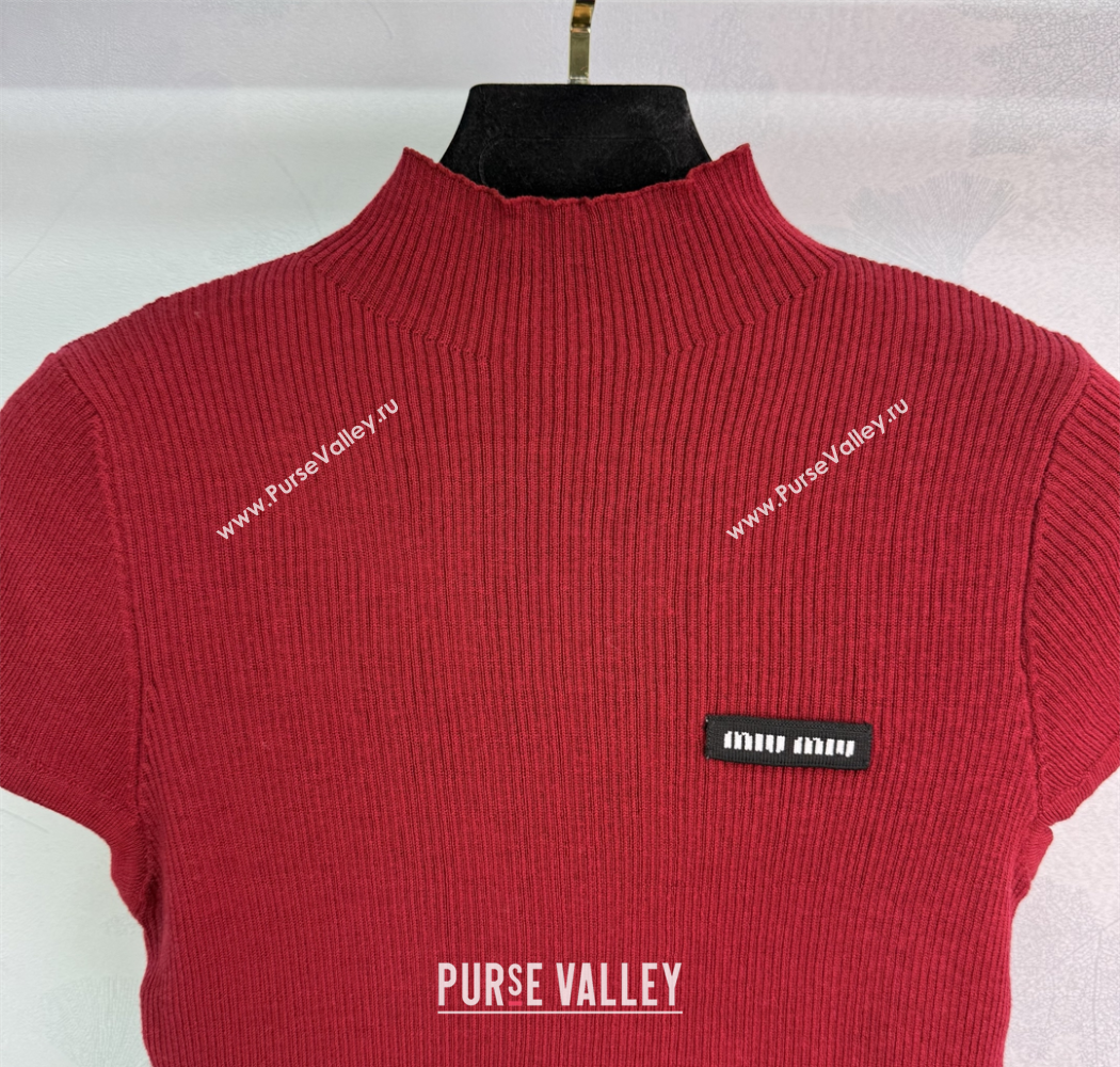 Miu Miu Wool Top Red 2025 MIU090302 (QI-250903003)