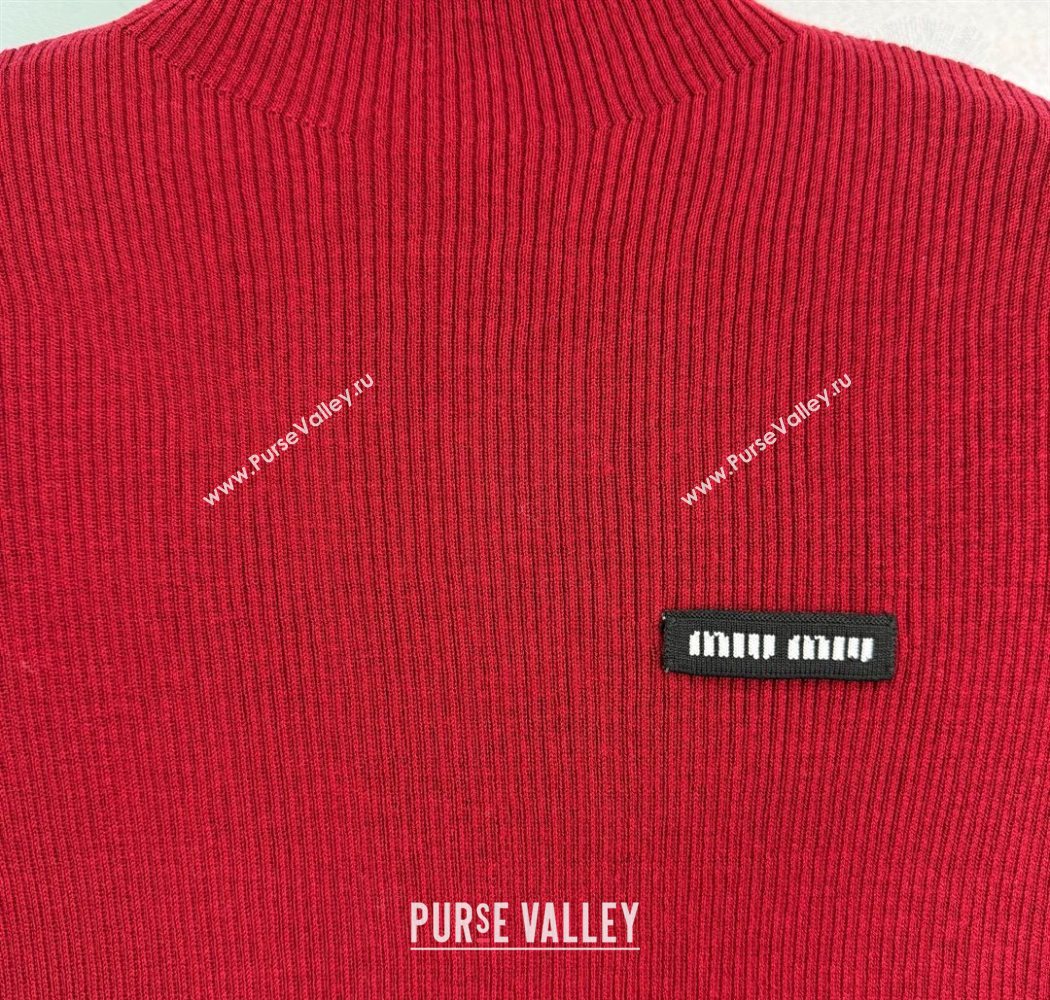 Miu Miu Wool Top Red 2025 MIU090302 (QI-250903003)