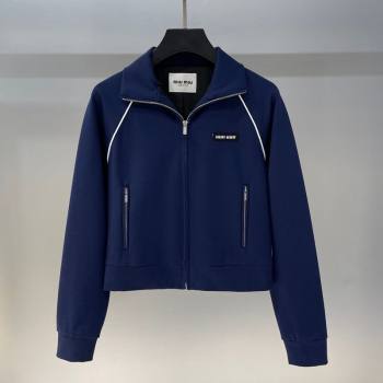Miu Miu Cotton Jacket Navy Blue 2025 MIU090332 (QI-250903046)
