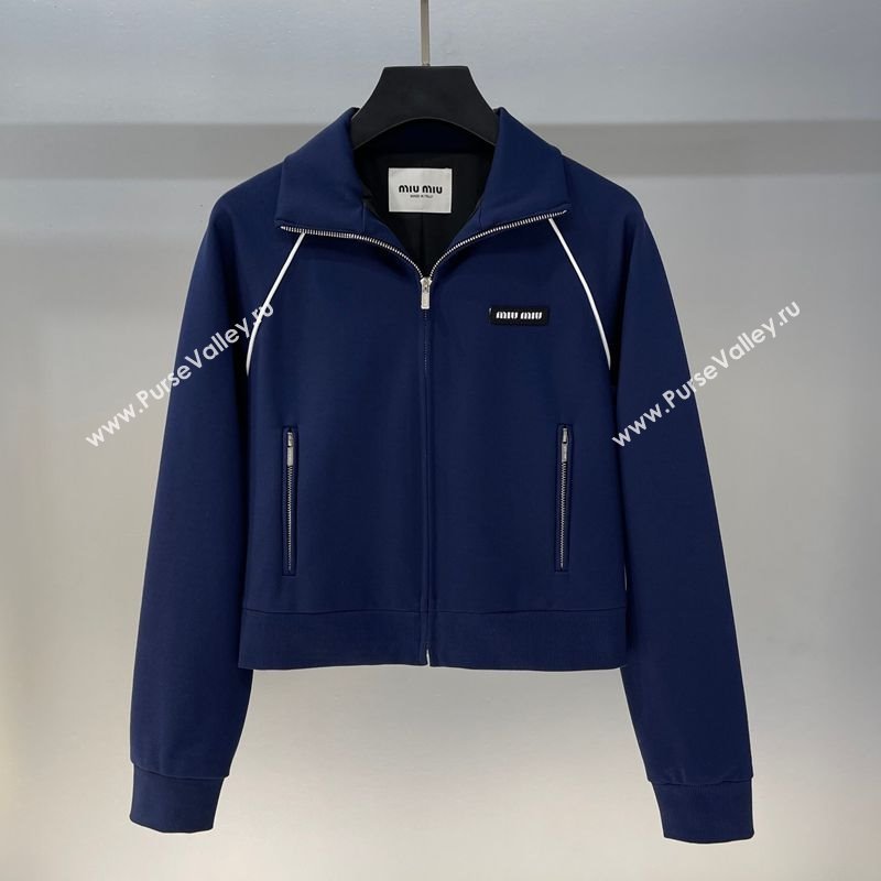 Miu Miu Cotton Jacket Navy Blue 2025 MIU090332 (QI-250903046)