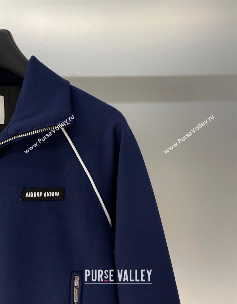 Miu Miu Cotton Jacket Navy Blue 2025 MIU090332 (QI-250903046)